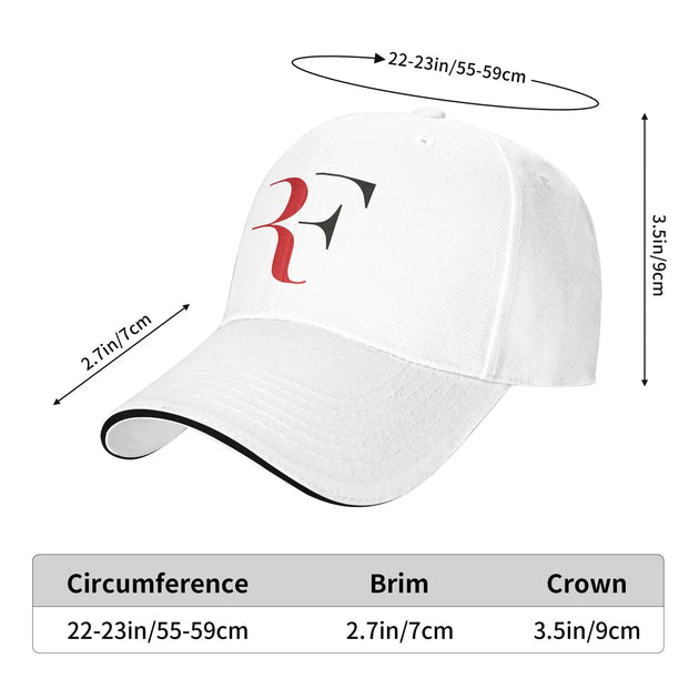 Roger Federer RF Adjustable Tennis Cap – Unisex Sports Baseball