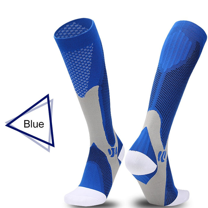 New Compression Long Running Socks Men High Elastic Sports Stocking Running Cycling High Compression Leg Support