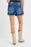 RISEN High Rise Side Step Hem Denim Shorts