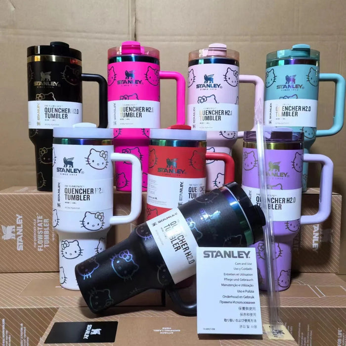 Stanley Quencher H2.0 FlowState™ 40oz Tumbler with Handle & Straw – Leak-Resistant, Cup Holder Friendly, Double-Wall Vacuum Insulated Travel Mug