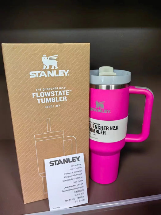 Stanley Quencher H2.0 FlowState™ 40oz Tumbler with Handle & Straw – Leak-Resistant, Cup Holder Friendly, Double-Wall Vacuum Insulated Travel Mug