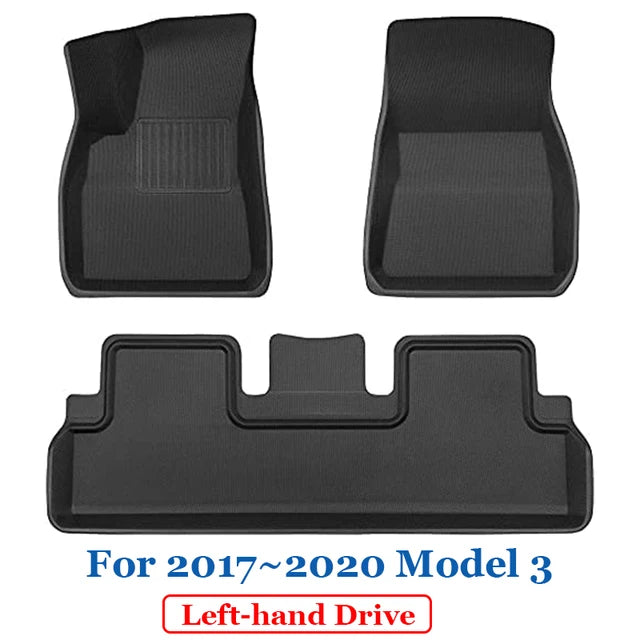Floor Mats for Tesla Model 3 Y Left/Right Driving All Weather Anti-Slip Waterproof Floor Liners Car Mat Interior Accessories