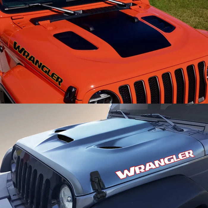 2PCS Car Hood Cover Engine Stickers For Jeep Wrangler JK JL TJ YJ Unlimited Sahara DIY Tuning Accessories Vinyl Bonnet Decals