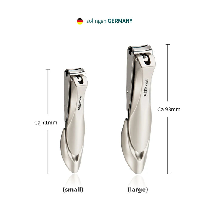 MR.GREEN Premium Stainless Steel Nail Clipper – Anti-Splash, Ergonomic Bionic Design for Manicure & Pedicure