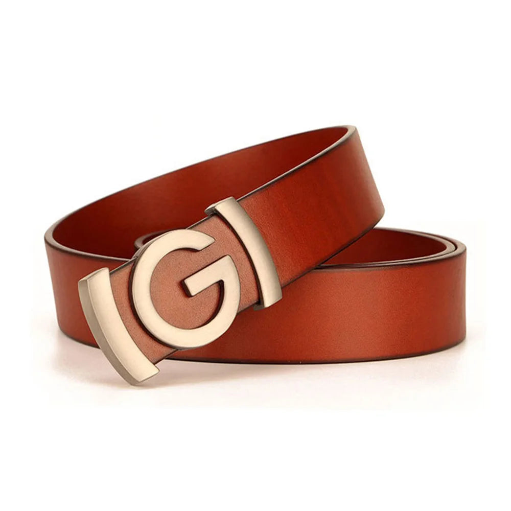 GoBliss Famous Brand Name Fashion Designer Luxury Leather Belts for Men