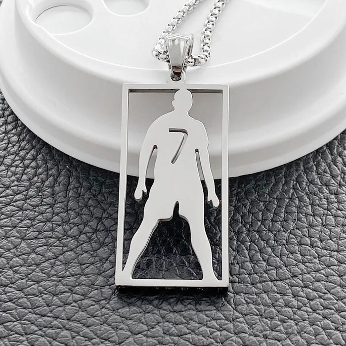 CR7 Cristiano Ronaldo Stainless Steel Football SoccerPendant Necklace