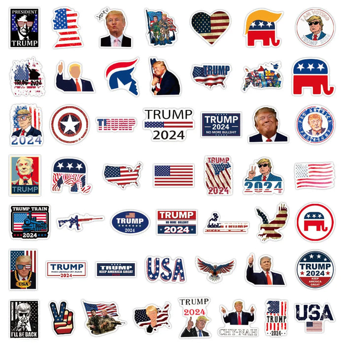 10/30/50/100PCS Trump 2024 Waterproof Graffiti Decal Stickers