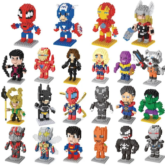 Disney Building Blocks Avengers Micro Small Particles Assembled Building Blocks Iron Man Spider Toy DIY Building Blocks