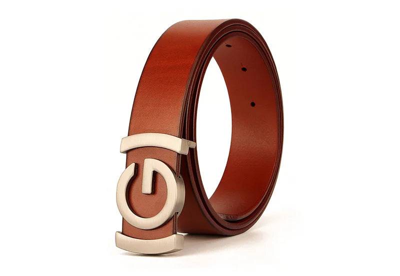 GoBliss Famous Brand Name Fashion Designer Luxury Leather Belts for Men