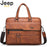 JEEP Brand Business Briefcase Split Leather Men office For 14 inch Laptop Bags