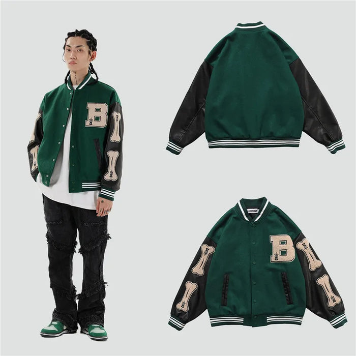 Hip Hop Streetwear Baseball Bomber college Jacket