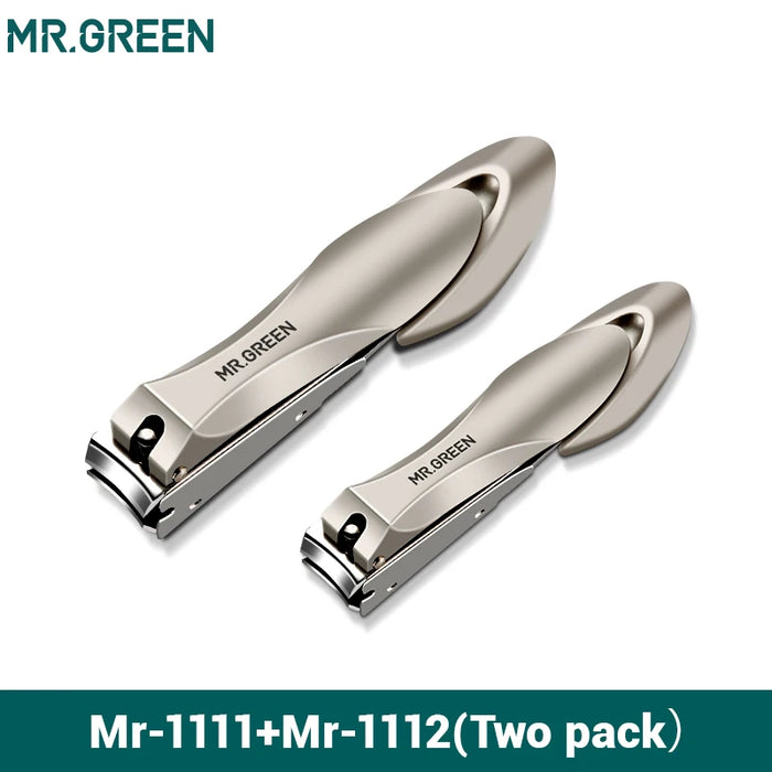 MR.GREEN Premium Stainless Steel Nail Clipper – Anti-Splash, Ergonomic Bionic Design for Manicure & Pedicure