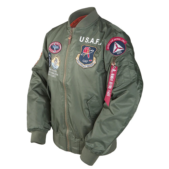 Vintage USAFA Men Air Force Top Gun MA1 Bomber Flight Jacket
