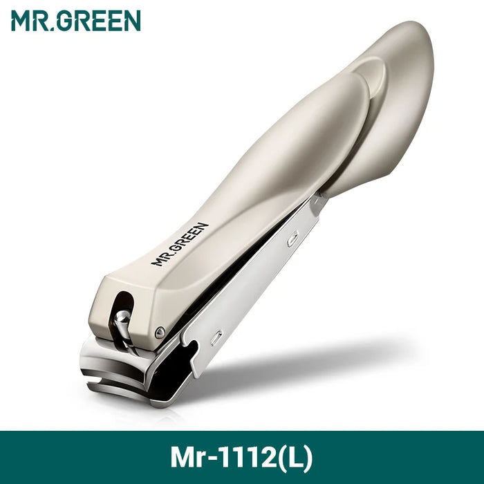 MR.GREEN Premium Stainless Steel Nail Clipper – Anti-Splash, Ergonomic Bionic Design for Manicure & Pedicure