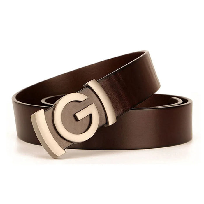 GoBliss Famous Brand Name Fashion Designer Luxury Leather Belts for Men