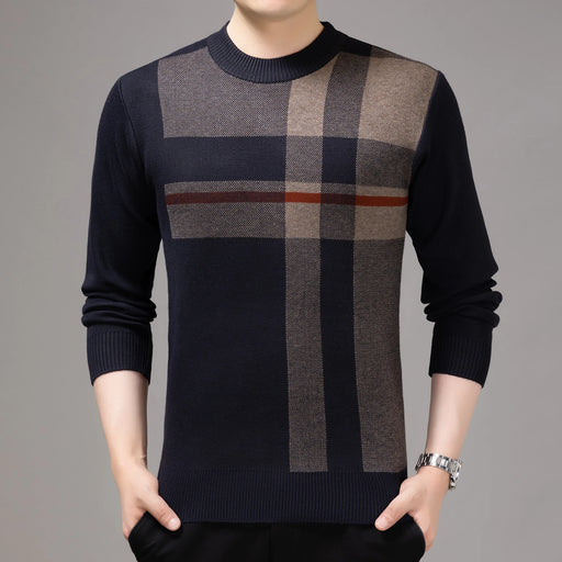 Striped Knitted Pullover Knit Mens Sweaters