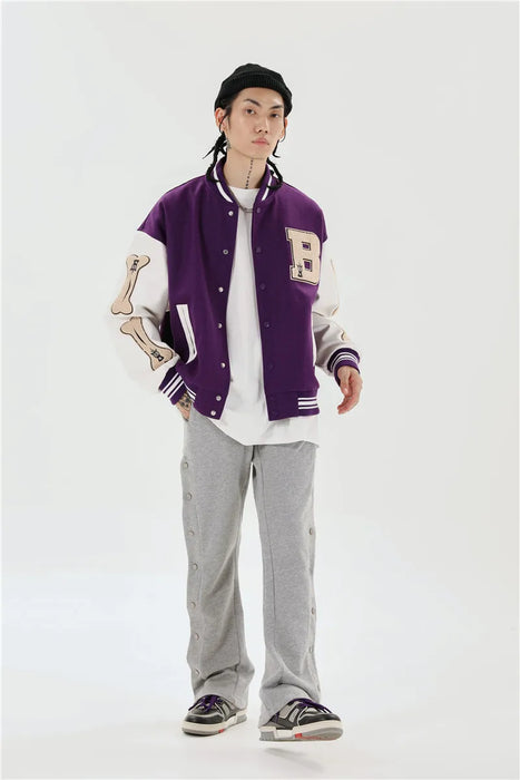 Hip Hop Streetwear Baseball Bomber college Jacket