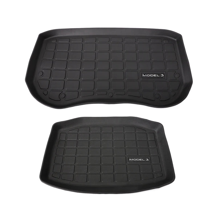 TPEGuard™ Custom-Fit Mat Set – Front & Rear Floor + Trunk Cargo Tray for Tesla Model 3 & Model Y (TPE, Waterproof, Non-Slip)