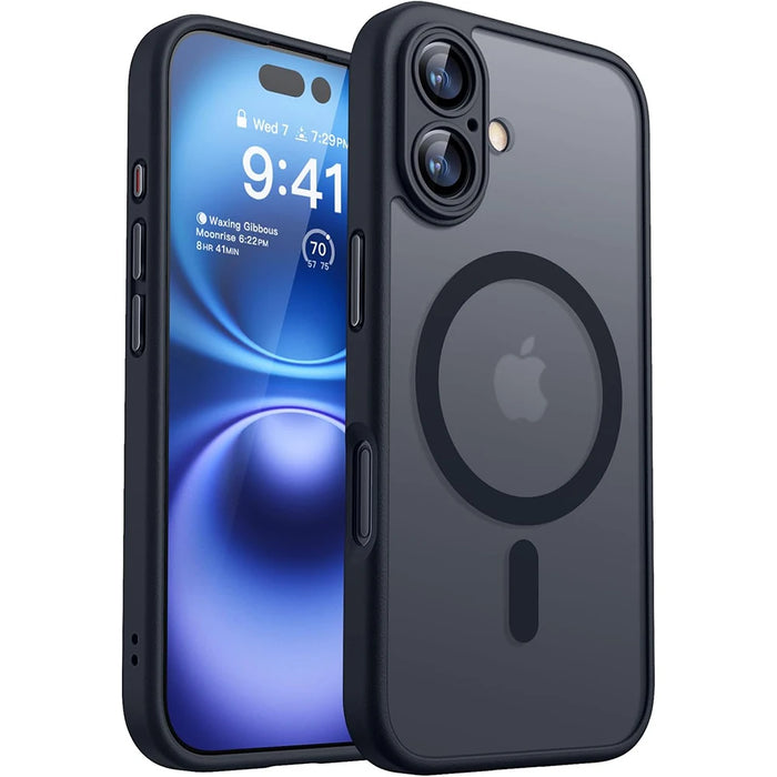 Luxury Magnetic Shockproof iPhone Case – For iPhone 16/15/14/13 Pro Max Plus, MagSafe Compatible, Matte Translucent Armor Cover