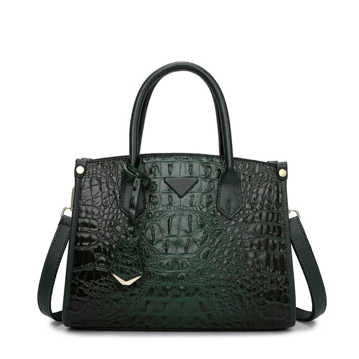 Luxury Croc-Embossed Leather Designer Vintage Purse