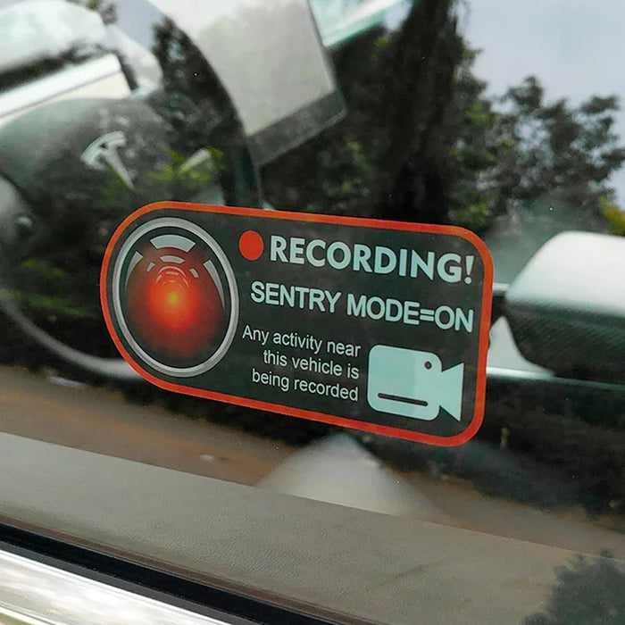 Car Body Warning Stickers For Tesla Model 3 Y X S Sentry Mode Recorder Static Sticker Autopilot Warning Post Accessories