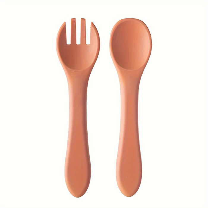 6-Piece Silicone Baby Feeding Set – Baby Led Weaning Supplies with Suction Plate, Bowl, Spoon, Fork & Bib – BPA-Free, Self-Feeding Utensils