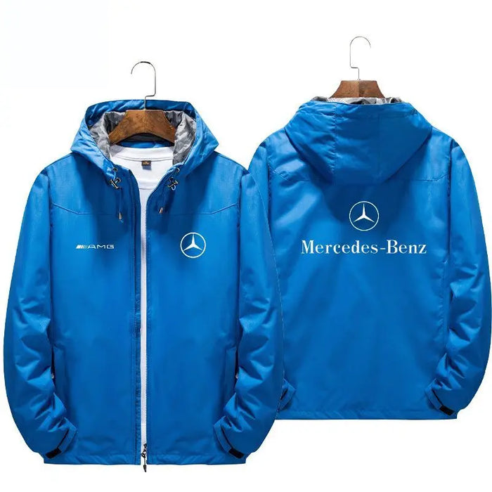 Mercedes-Benz Luxury Men's Trench Coat Hoodie – Stylish Windbreaker Jacket for Everyday & Outdoor Wear
