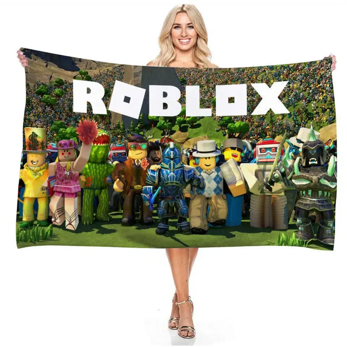 Roblox Children's Bath Towel Anti-sand Microfiber Beach Towel Picnic Cloth