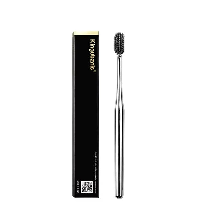 Luxury Metallic Edition Toothbrush | Elegant Gold & Silver Design with Medium-Firm Bristles for Adults