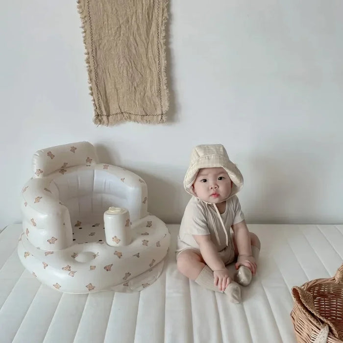 Multifunctional Inflatable Baby Sofa Seat – Portable Folding Infant Learning & Dining Chair | Soft Toddler Support Stool for Home & Travel