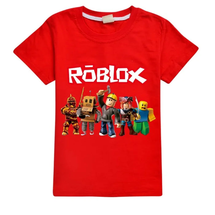 BlockPlay™ Roblox Kids Summer Tee – Soft Cotton Cartoon T-Shirt for Boys & Girls