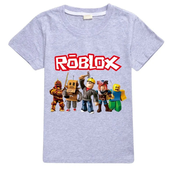 BlockPlay™ Roblox Kids Summer Tee – Soft Cotton Cartoon T-Shirt for Boys & Girls