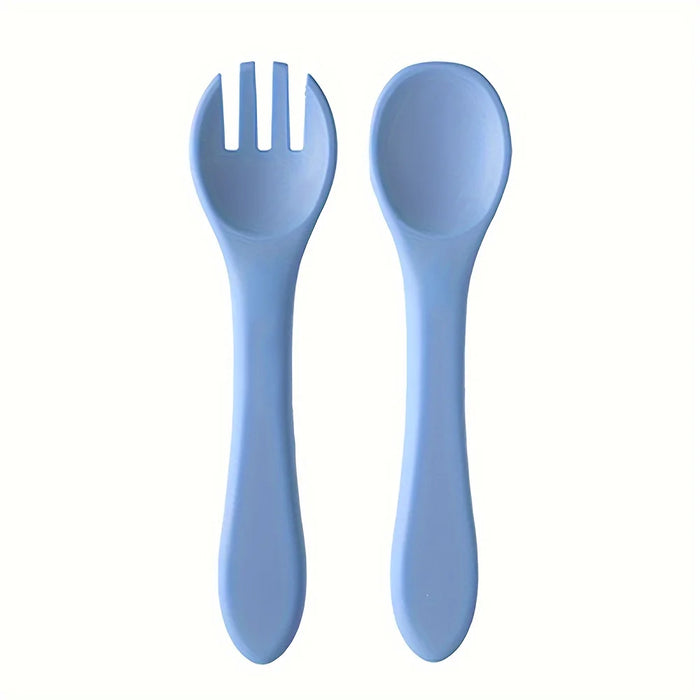 6-Piece Silicone Baby Feeding Set – Suction Bowl, Divided Plate, Straw Cup, Adjustable Bib & Spoon for Toddlers