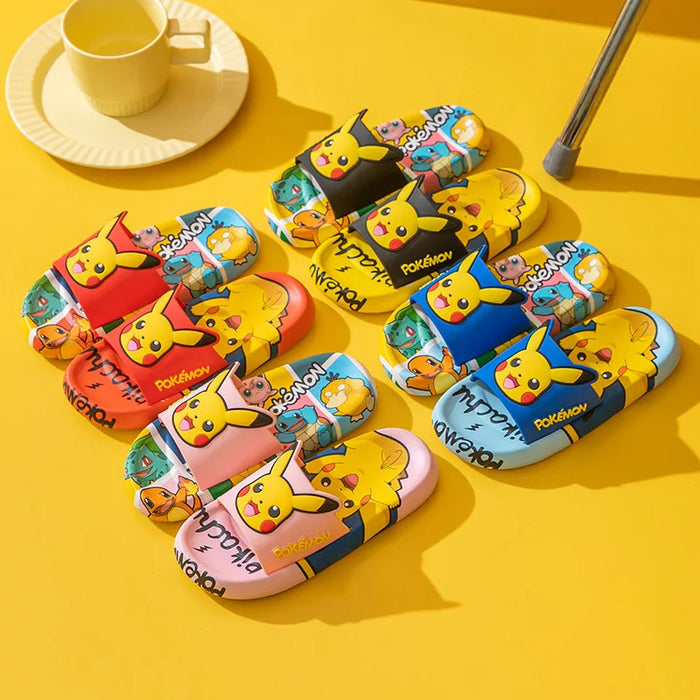 Pokémon Kids Summer Slippers – Cute Pikachu Indoor Non-Slip Soft Sandals