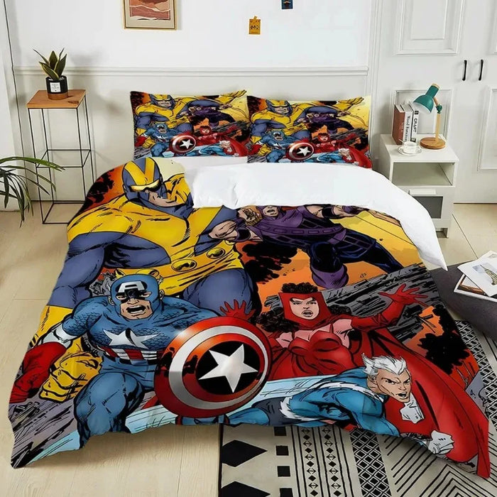New Avengers Superhero Bedding Set – Hulk, Iron Man & Thor: Ragnarök Duvet Cover with Pillowcases