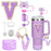 8-Piece Accessories Set for Stanley 30oz & 40oz Tumblers – Silicone Straw Covers, Protective Boot, Handle Charm & Initial Stickers