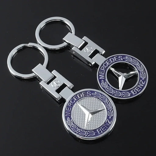 Luxury Double-Sided Metal Keychain Pendant for Mercedes-Benz – Premium Key Ring for A/B/C/E-Class, C200L, GLC, GLK, CLA, GLA