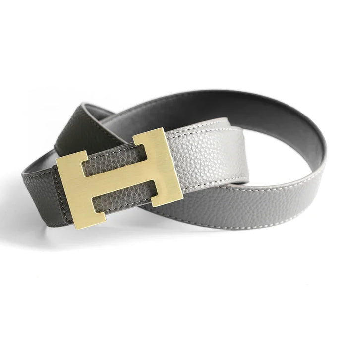 Luxury Designer Brand Buckle Genuine Real Leather Belts