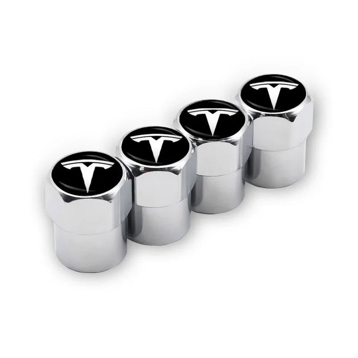 4PCS Tesla Tire Valve Stem Caps – Dustproof Aluminum Alloy Wheel Air Caps for Model 3, Y, S & X