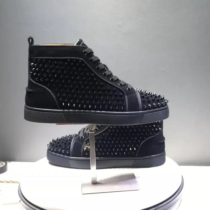 Luxury Designer High Top Men's Flat Rivet Sneakers