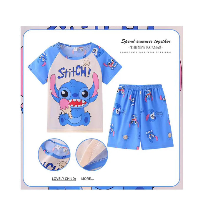 New Children Winnie Bear Boys Girls Kids Clothing Sets Stitch Mikey Kid Sleepwear