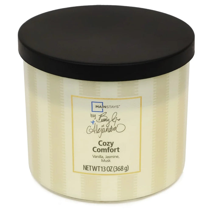 SereniScent™ 3-Wick Candle – Vanilla Jasmine & Musk, Natural Wax for Long-Lasting Cozy Relaxation