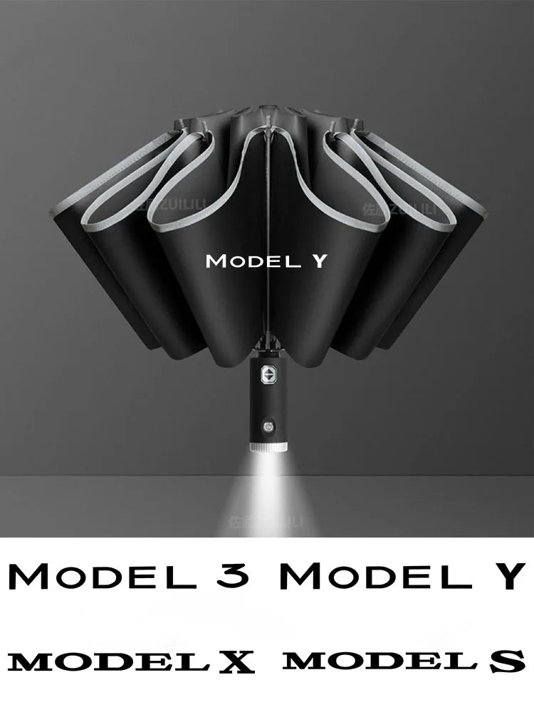 Automatic Folding Windproof Sunshade Umbrella for Tesla Model Y, 3, S, X