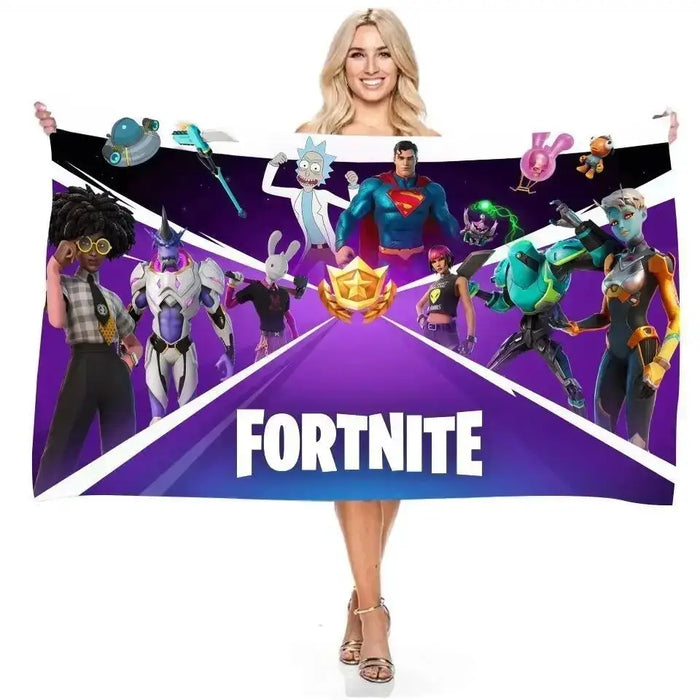 Fortnite Kids Wearable Bath Towel – Soft Microfiber Hooded Cartoon Bathrobe for Boys & Girls, Quick-Dry Beach & Bath Wrap