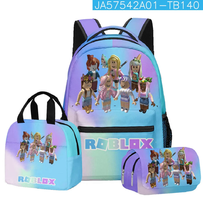 Roblox™ 3-Piece Roblox School Set – Backpack, Lunch Bag & Pencil Case for Kids & Students
