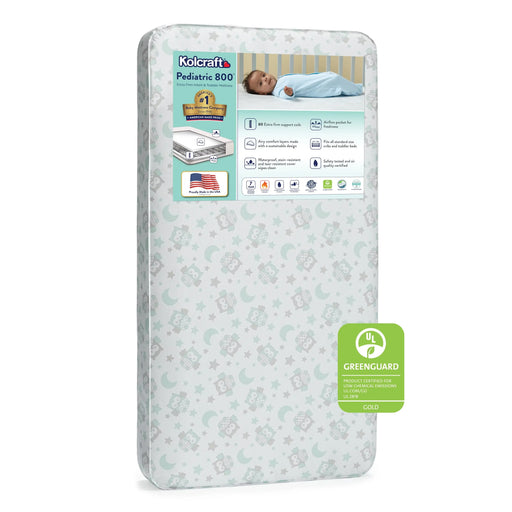 Pediatric 800 Extra Firm Baby Crib & Toddler Mattress, 80 Coil, Waterproof, Gray