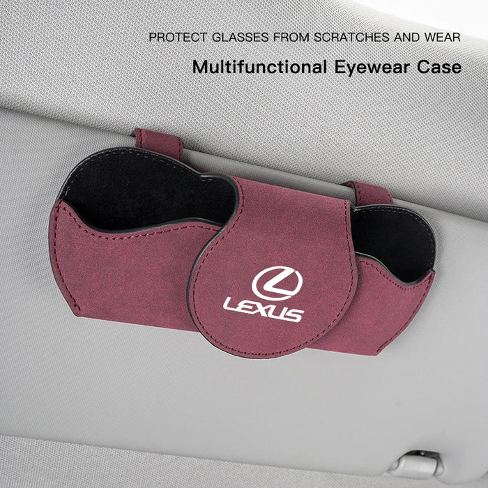 Lexus Premium Leather Sunglasses Holder | Sun Visor Glasses Clip for F SPORT, GX, IS, LS, & NX Series