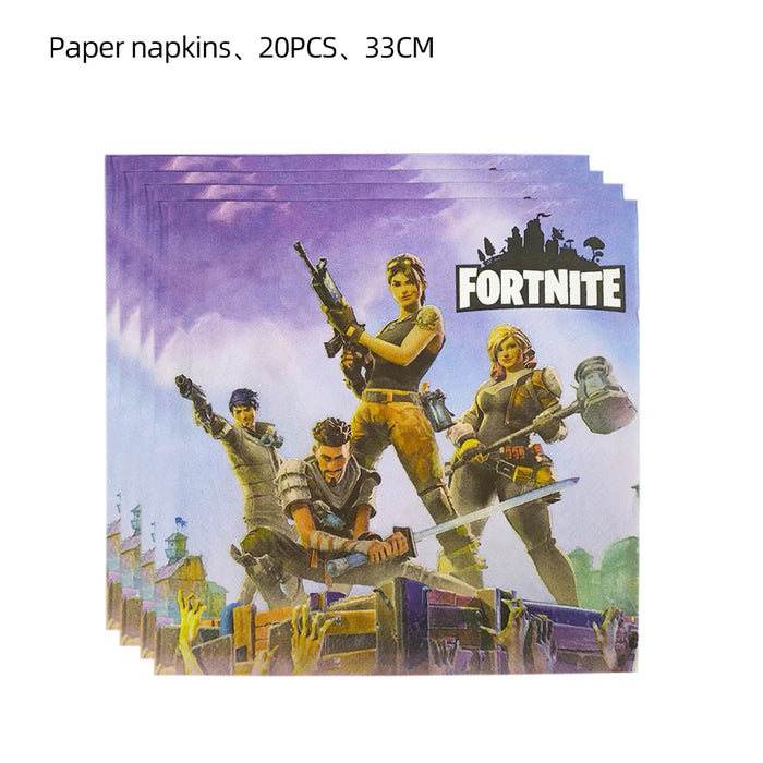 BattleFest™ Fortnite Party Set – Llama Theme Plates & Cups for Boys’ Birthday Decorations