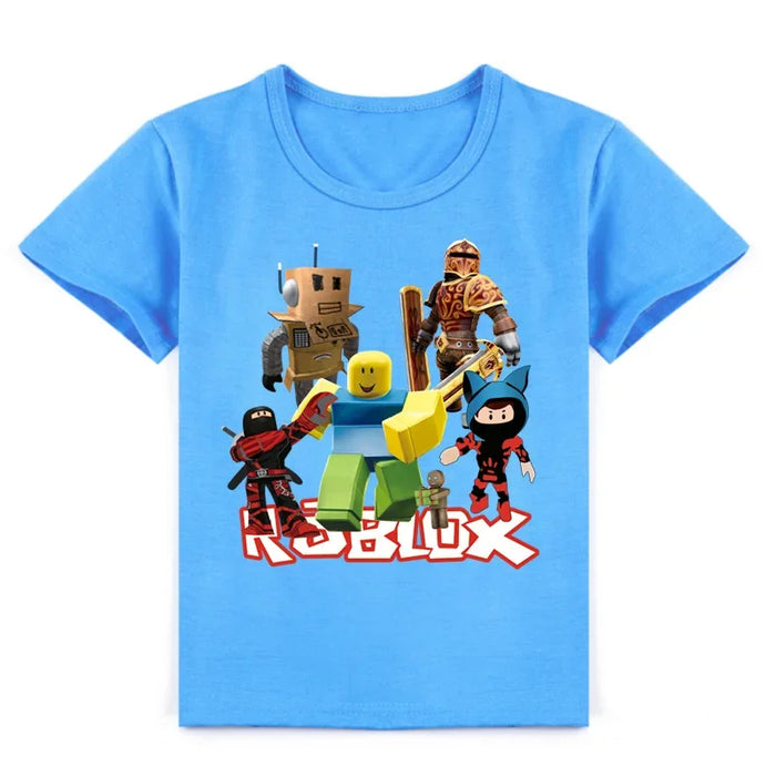 ROBLOX Cartoon O-neck Boys Girls Tops Short Sleeve