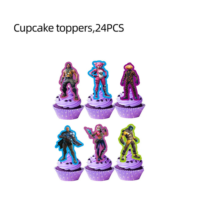 BattleFest™ Fortnite Party Set – Llama Theme Plates & Cups for Boys’ Birthday Decorations